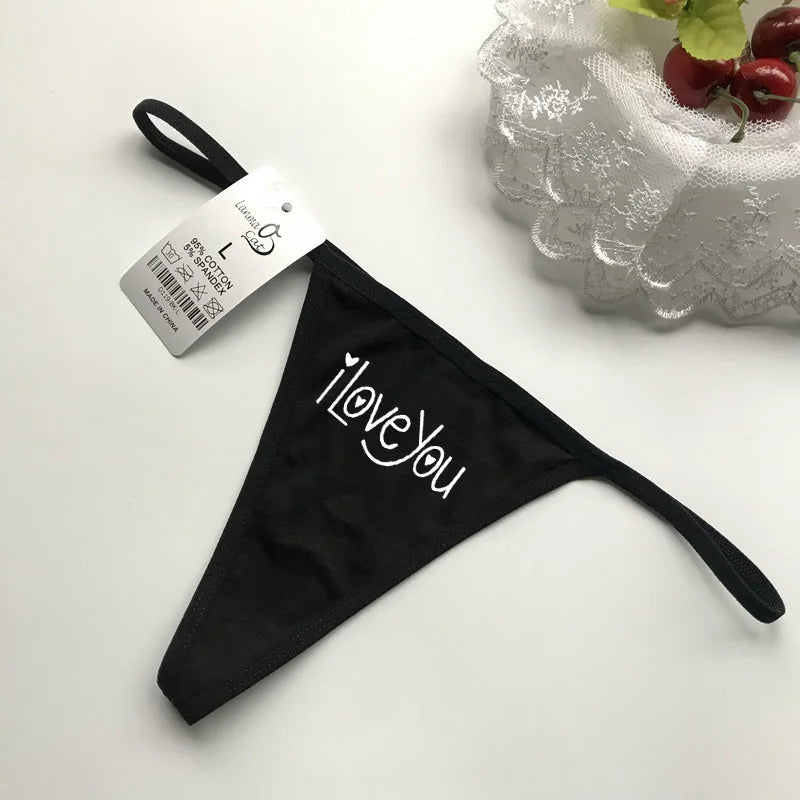 G string Underwear Women Hot Sexy Lingerie Panties Cotton Thongs T back Lingerie Ladies Funny Print T-Back Underwear
