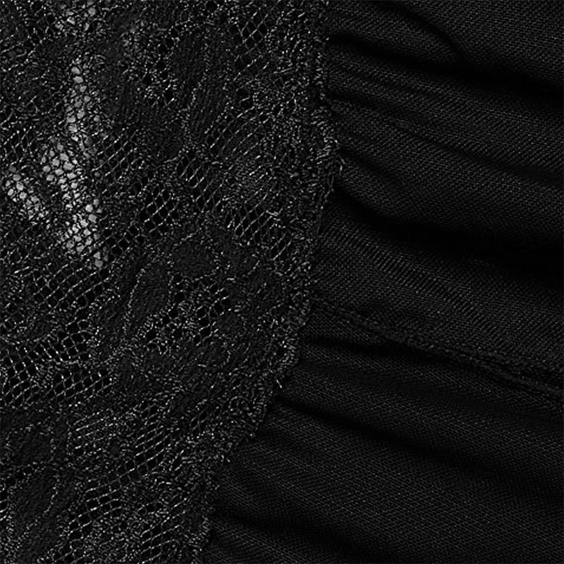 Summer Sexy Backless Slim Mini Dresses For Women Lace Crotchless Teddy Baby Doll Dress Y2k Clothes Deep V Bodycon Party Sundress
