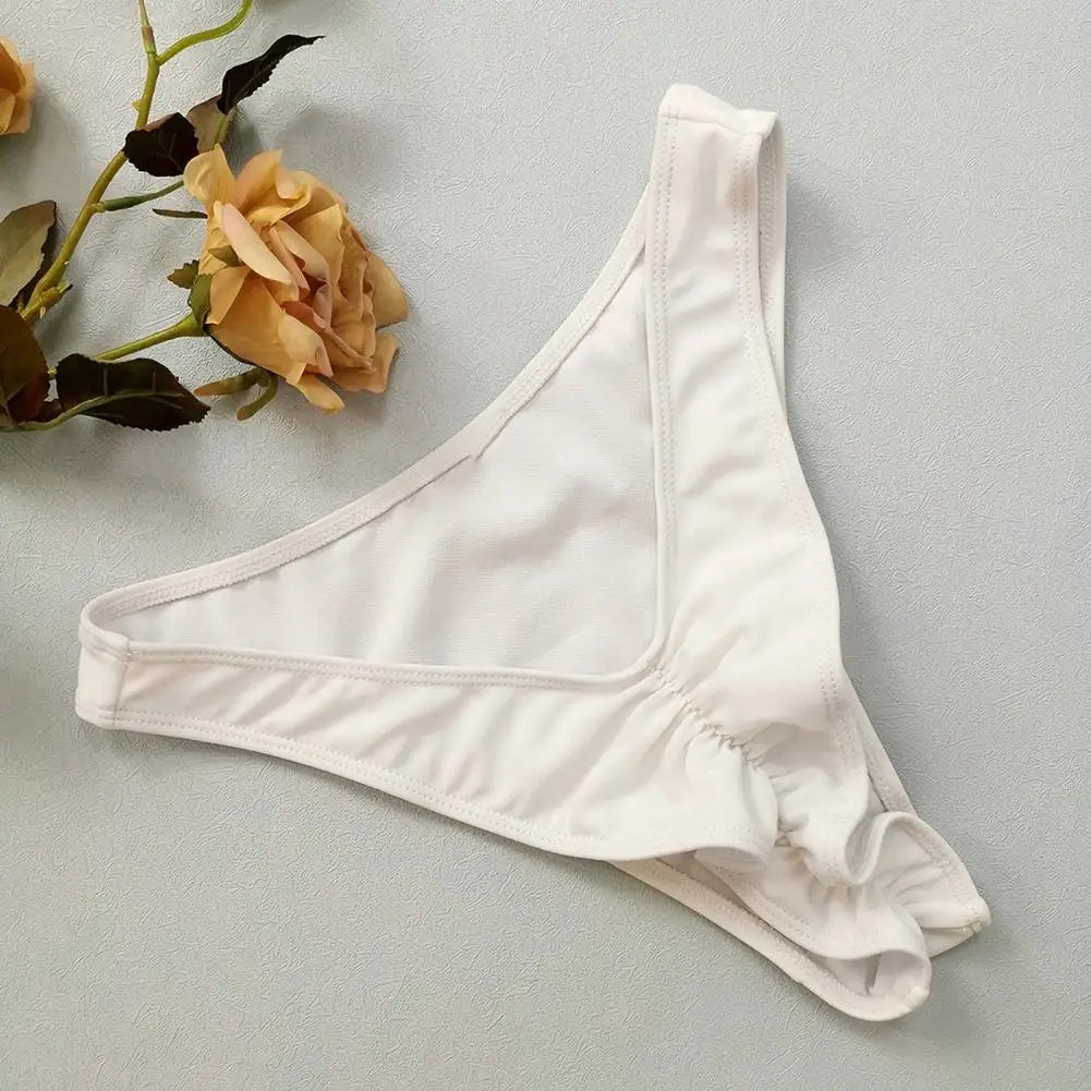 3Pcs/Set Women Summer Bikini Set 3D Rose Flower Decor Halter Bandeau Pleated Bra Swimming Trunks Overskirt Set Swimsuit 수영복 세트