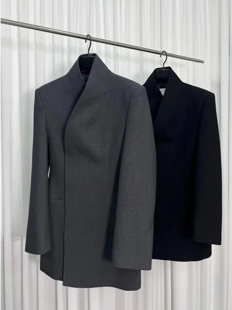 DNBS 2025 Women's Hidden Button Design Sense French Spring Elegant Fashion Lapel Spring New Classic Waist Temperament Suit