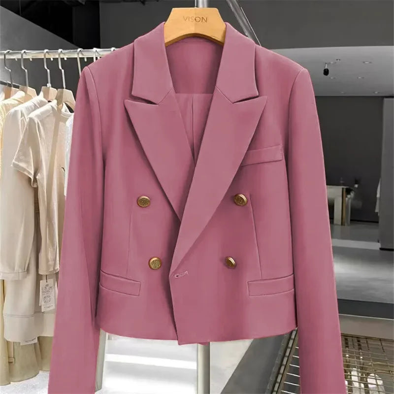 Blazer Women Spring New Solid Color Suit Jacket Short Section Button Casual Suit Women Clothing Outerwears Women's Jacket Coat