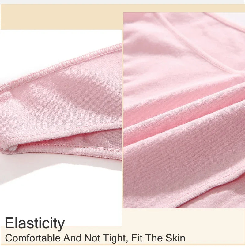 4Pcs Women's Seamless Cotton Briefs Intimates Women Sexy Panties Solid Color Breathable Underwear Female Low Waist Soft Lingerie