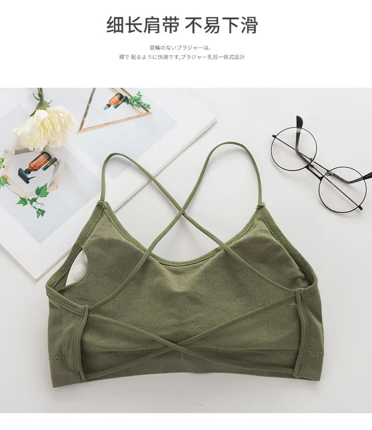 Top Women Sports Bras For Fitness Tube Top Seamless Athletic Vest Yoga Bra underwear Yoga Running Gym Stretch  Padded Sport Top