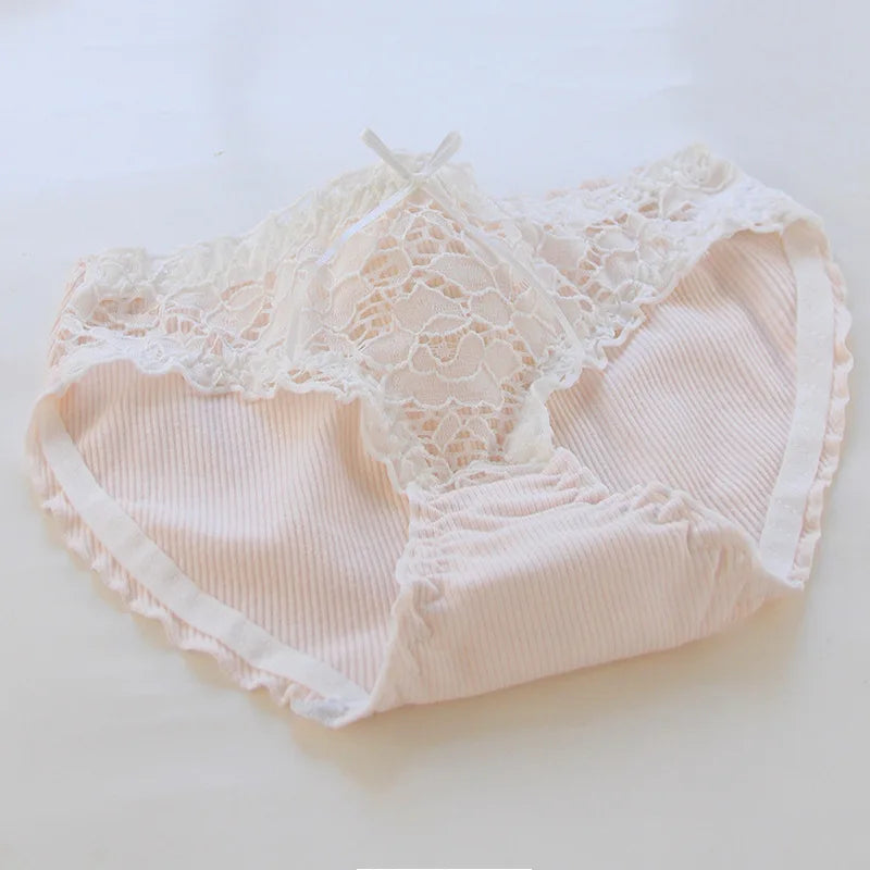 5Pcs/Set Lace Edge Underwear Women Cotton Panties Female Underpants Sweet Girls Briefs Breathable Soft Shorts Sexy Lingerie