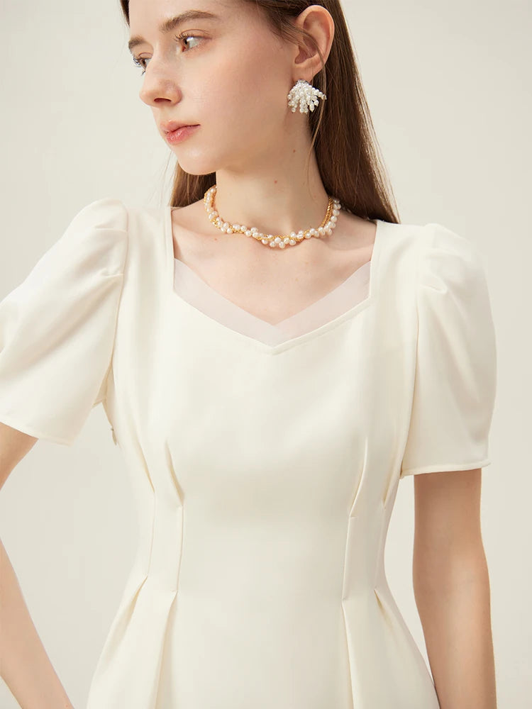 FSLE Swan Dress French Style High Waist Dress For Women 2024 Summer New Arrival Dress For Formal Occasions 24FS12193