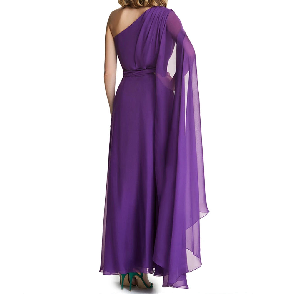 CHCH Formal Evening Dress Elegant Slant Shoulder Maxi Women Dress Christmas Evening Prom  Fashionable Banquet Party Slim Dresses