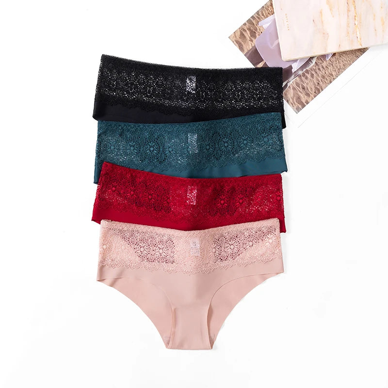 Women's Panties Sexy Lace Seamless Female Underwear for Women Solid Elasticity Sports Lingerie Perpective Briefs Soft Underpants
