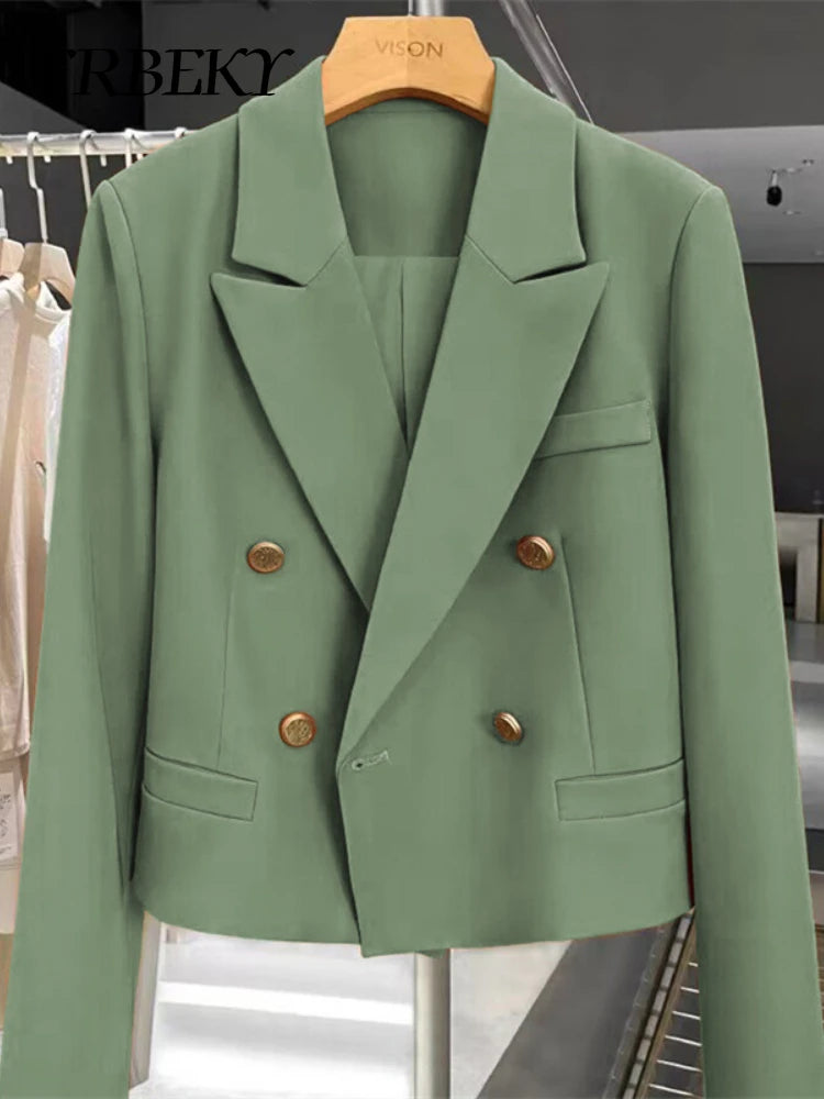 Blazer Women Spring New Solid Color Suit Jacket Short Section Button Casual Suit Women Clothing Outerwears Women's Jacket Coat