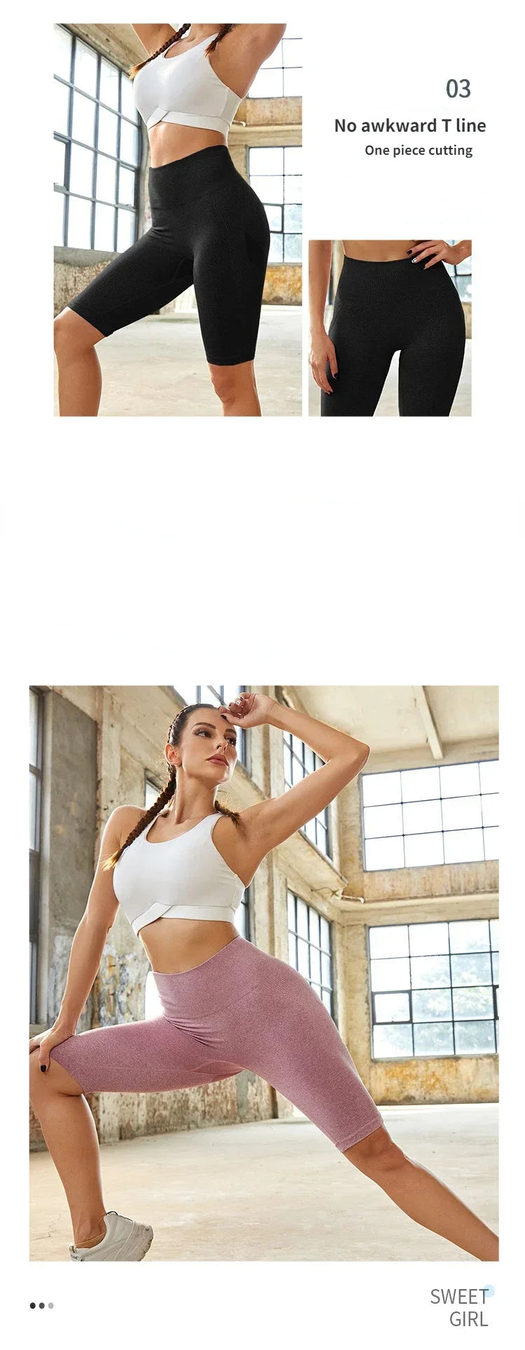 Sports High Waist Shorts Seamless Fitness Yoga Shorts High Elastic Slim Gym Trainning Leggings Hip Liftting Knit Leggings