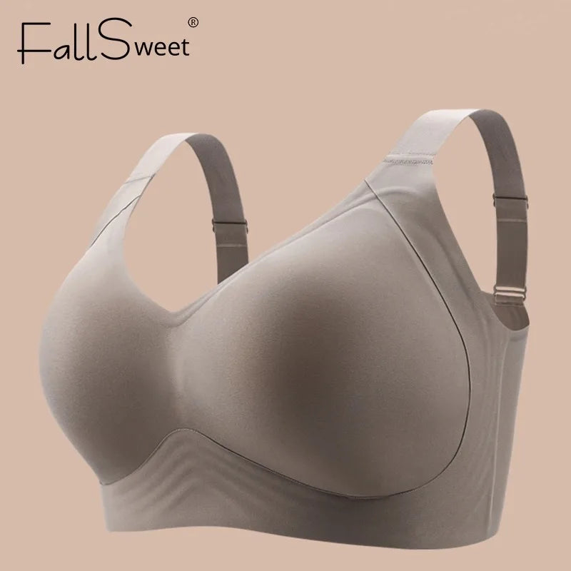 FallSweet Wireless Push Up Bra for Women Plus Size Thin Cup Sports Bras Breathable Comfortable Underwear Sexy Lingerie M-6XL