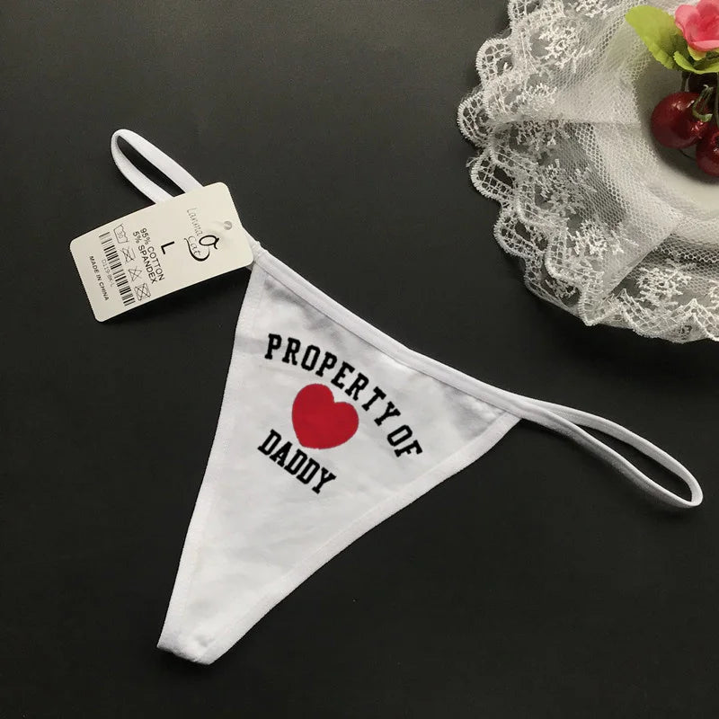 G string Underwear Women Hot Sexy Lingerie Panties Cotton Thongs T back Lingerie Ladies Funny Print T-Back Underwear