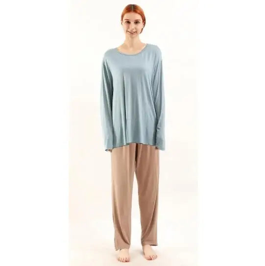 Novelty Loose Pajama Set 2pcs Bamboo Fiber Pyjama Set Women High Elasticity Sleepwear Nightwear Casual Home Clothes Pijama