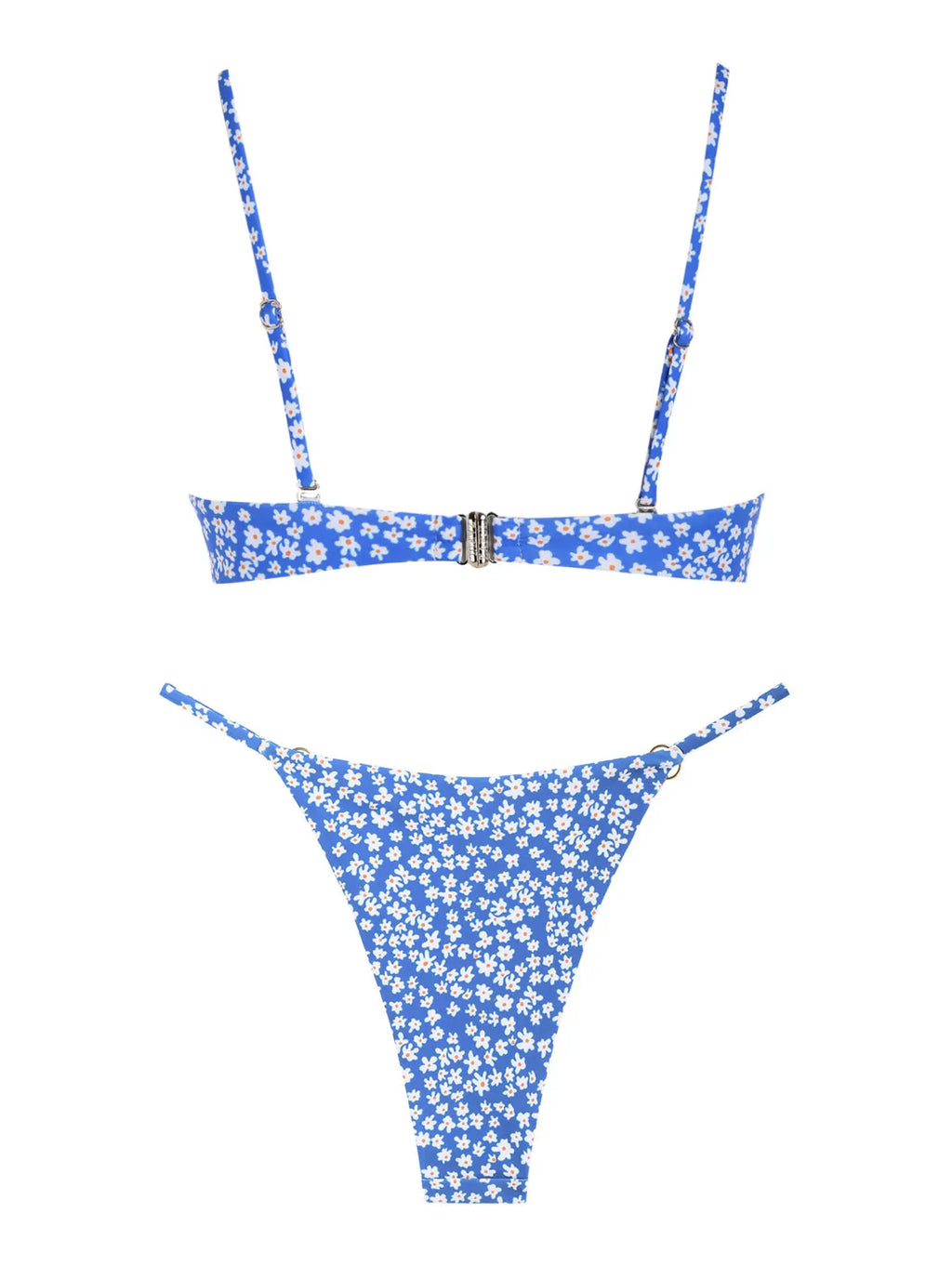 ZAFUL Women's swimwear Ditsy Floral Print O Ring Criss Cross Bikini Swimwear