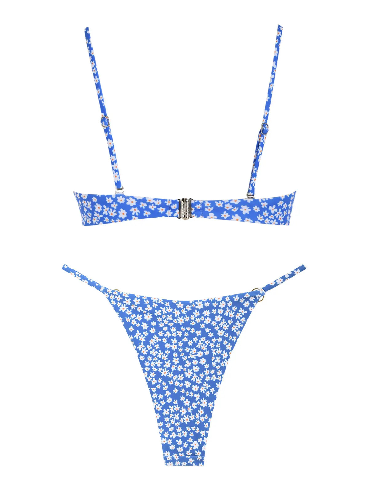ZAFUL Women's swimwear Ditsy Floral Print O Ring Criss Cross Bikini Swimwear