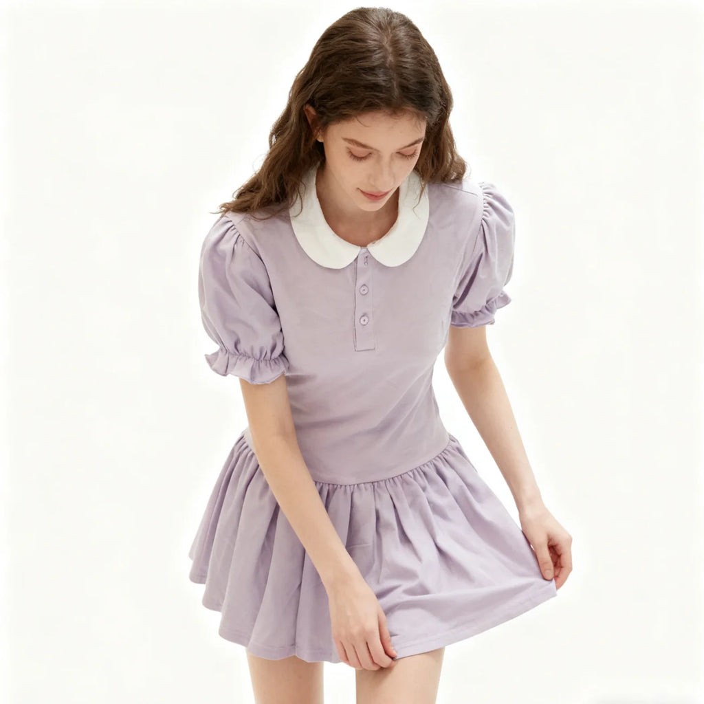 Light purple bodysuit with skirt/adult onesie/adult baby romper/abdl clothes/adult onesie dress