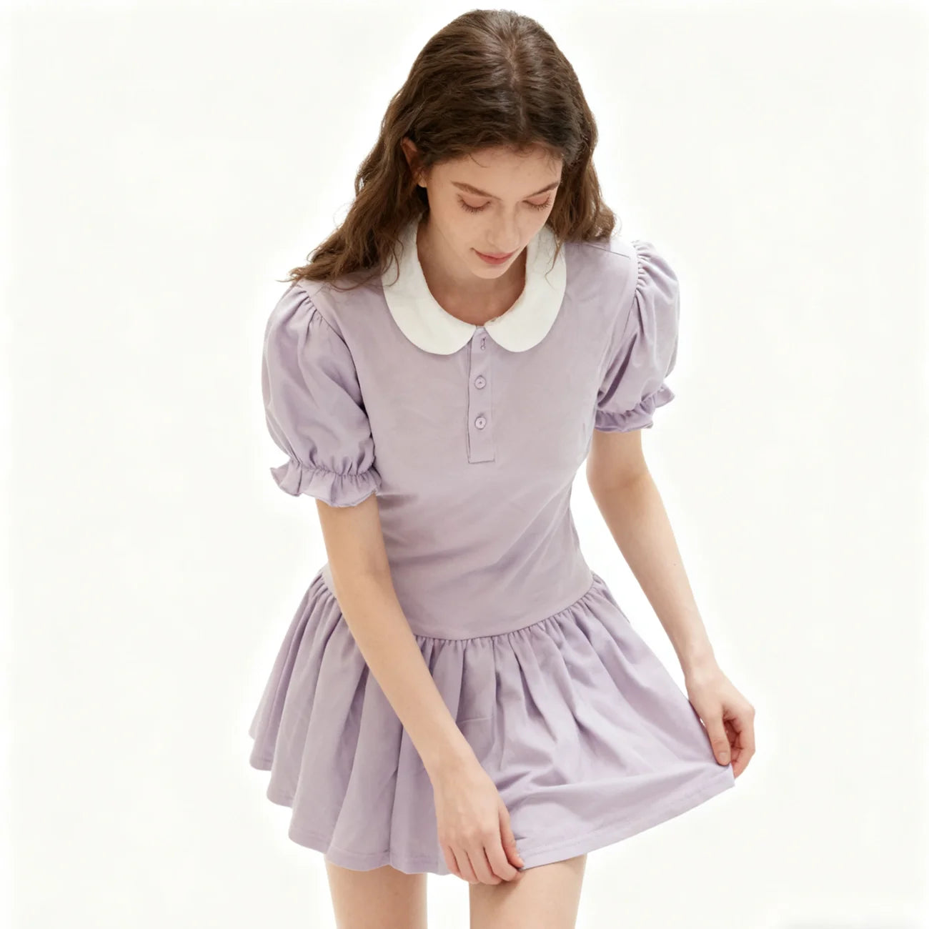 Light purple bodysuit with skirt/adult onesie/adult baby romper/abdl clothes/adult onesie dress