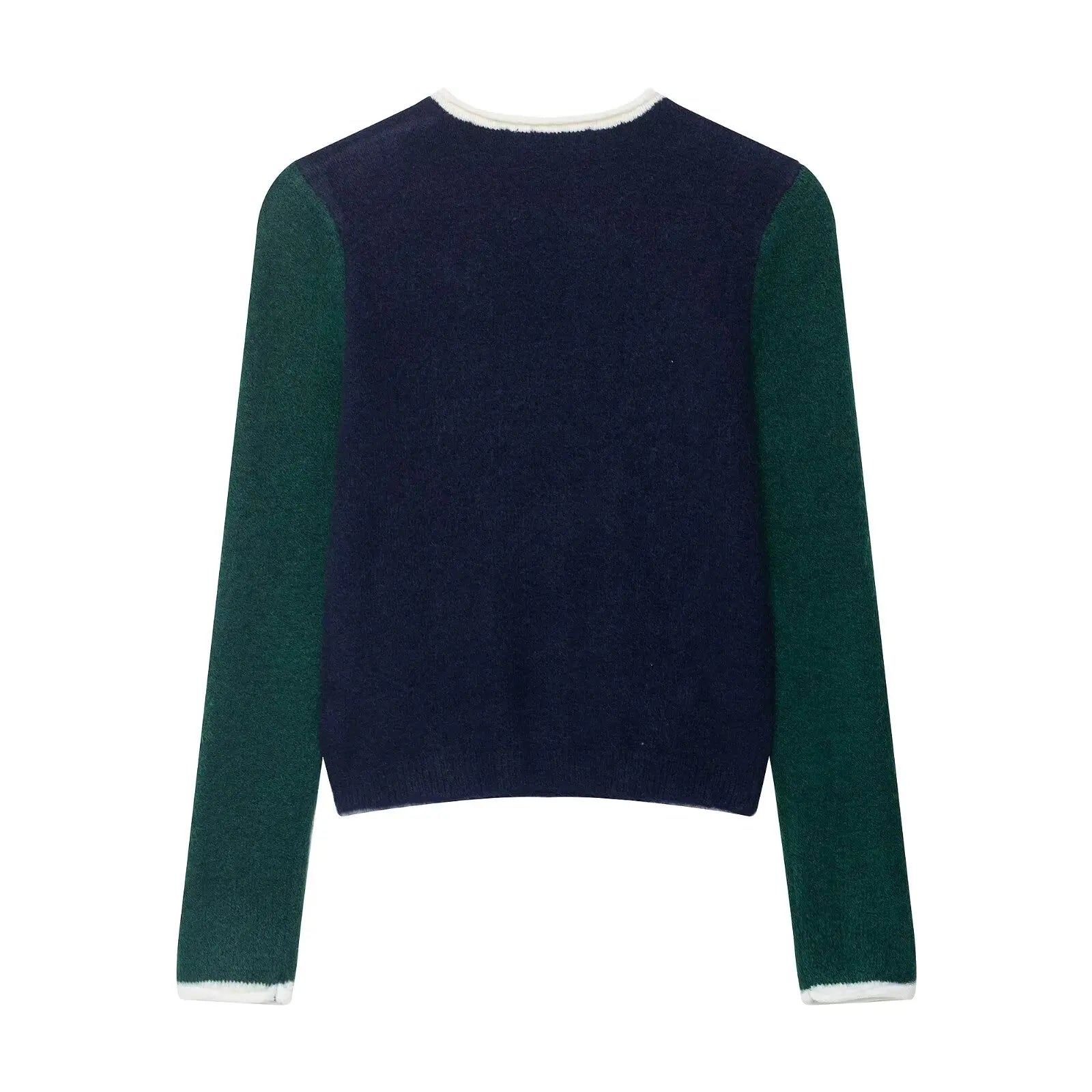 TFAFXY Women's 2025 Autunm Patchwork Knit Sweater Blend Fashion Ladies Loose Knitwear Pullover Top ﻿