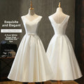 White V-Ne Mid-Length Evening Gown 2024 Sle Ele Slimming Sister's Dr for Wedding Par Celebration