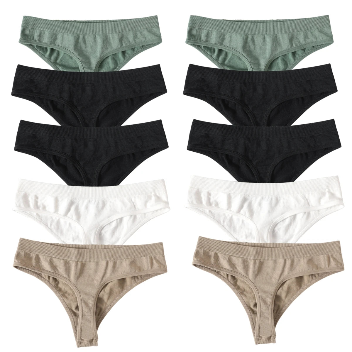 10Pcs/Set Seamless Thongs G-String Women Panties Sexy Underwear Female Underpants Sexy Lingerie Low Waist Sport Bottoms M-XL