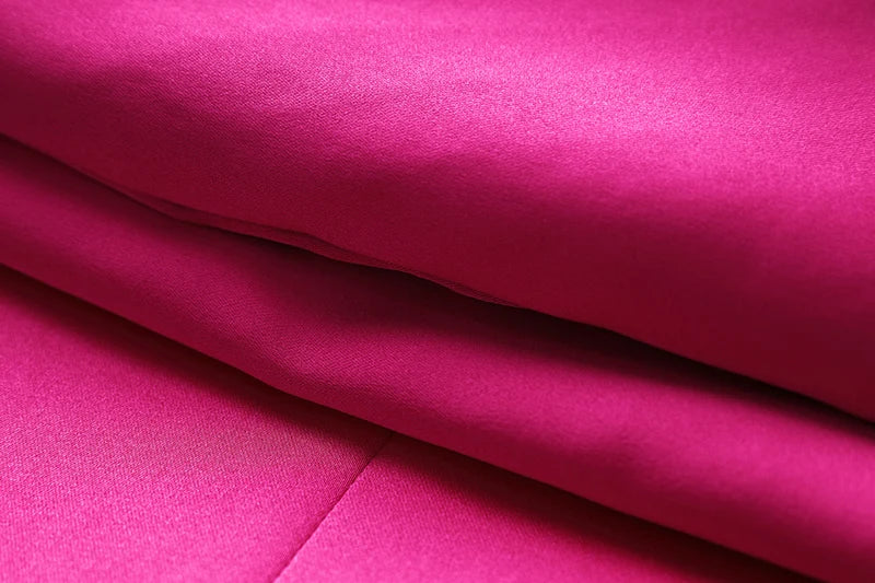 Smooth Satin Fabric Fusicha 3PCS Blazer Suit Fashion Elegant Street Mini Skirt Women Quality Clothing