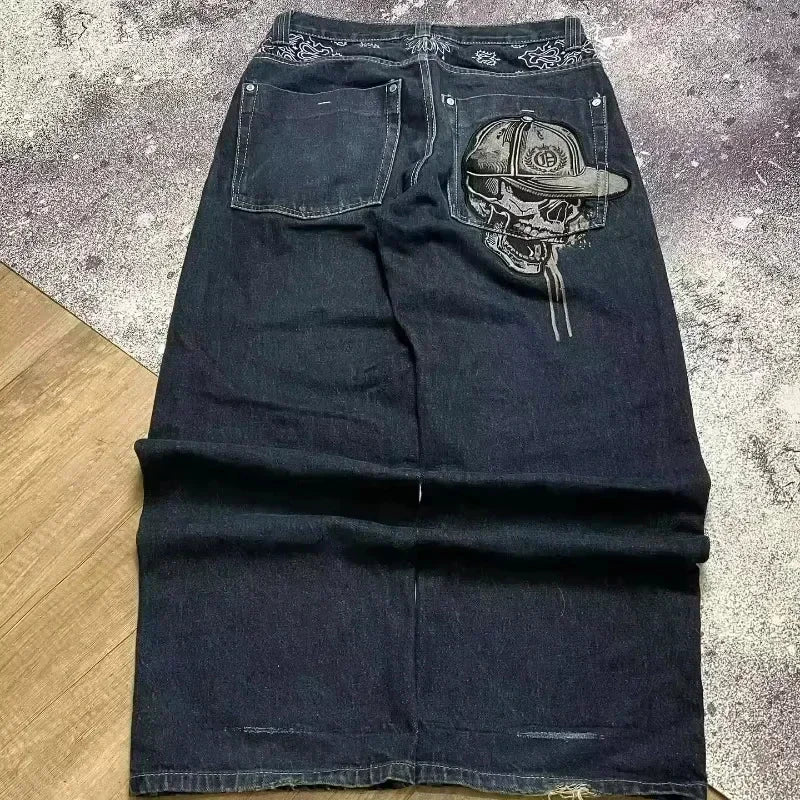 American Street Fashion Trend Big Pocket Loose Jeans Women Harajuku Y2K New Hip Hop Vintage Oversized Jeans Unisex Mopping Jeans
