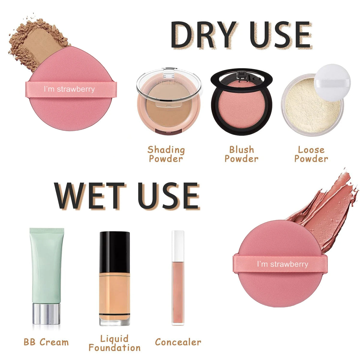7 件套 Powder Puff Prevents Bacteria Buildup Powder Puff Storage Box Evenly Applies Makeup Create a Flawless Makeup Look