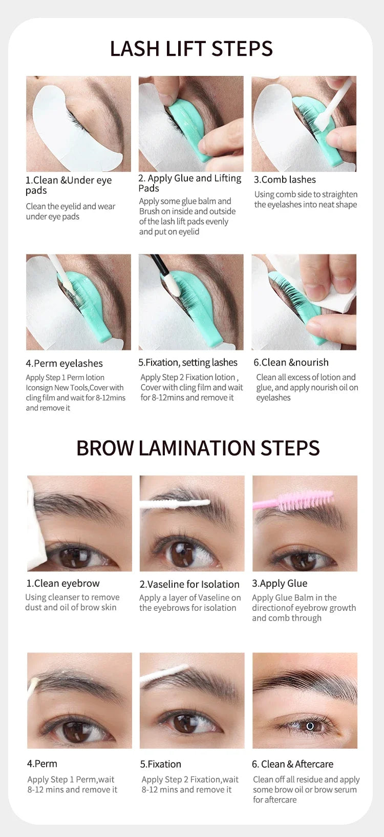 Fast shipping ICONSIGN 10ml Fix Perming Set for Lash Brow Lift Perm Fixation Tube Set Lotion 8-12 Minute Lifting Eye Makeup Tool