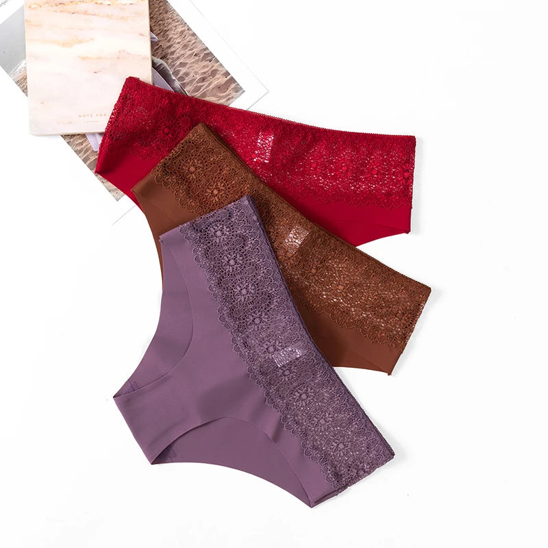 Women's Panties Sexy Lace Seamless Female Underwear for Women Solid Elasticity Sports Lingerie Perpective Briefs Soft Underpants