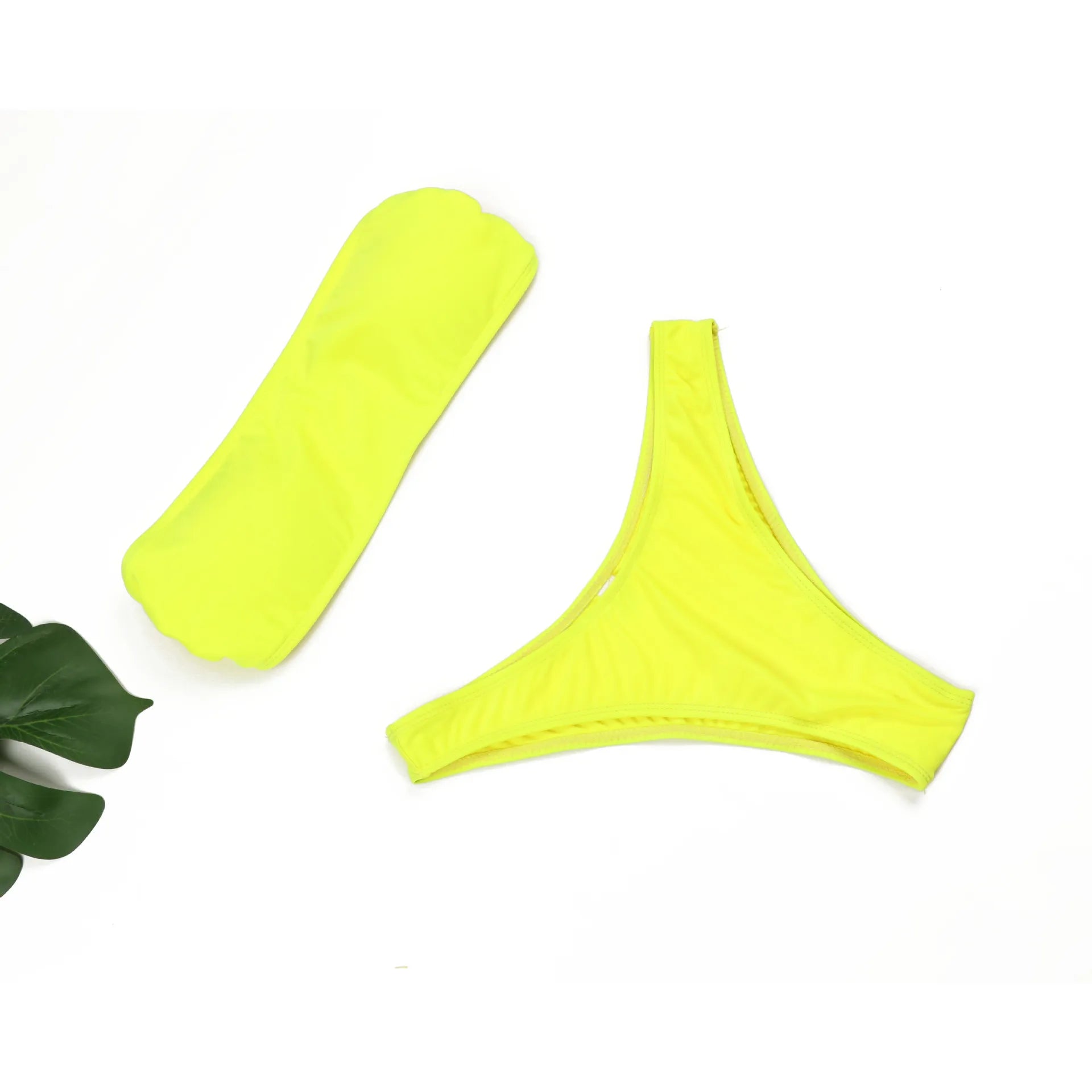 2025 Sexy Two-piece Low Waist Swimwear New Solid Bandeau Bikini  Women's Push Up Beachwear Female Swimsuit Backless Bathing Suit