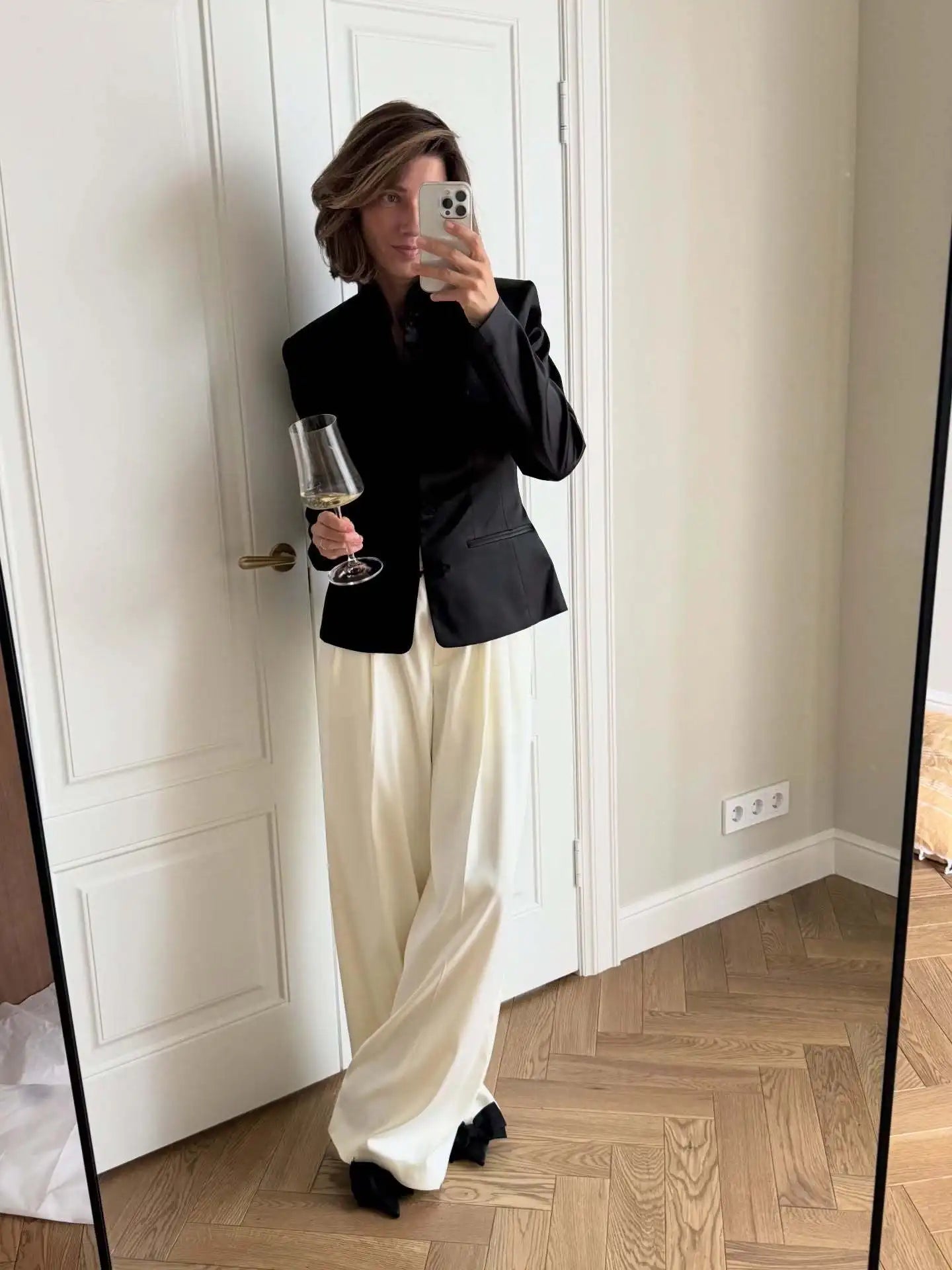DFDG Women's Spring Summer Satin Mandarin Collar Knot Button Blazer Chic Formal Casual Wear 2026 Trendy Feminine Fashion Coat