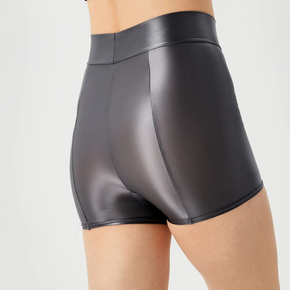 Sexy Women Stain Smooth Yoga Elasitc Shorts Oil Glossy Shiny Tight Casual Beachwear Fitness Short Safety Underwear