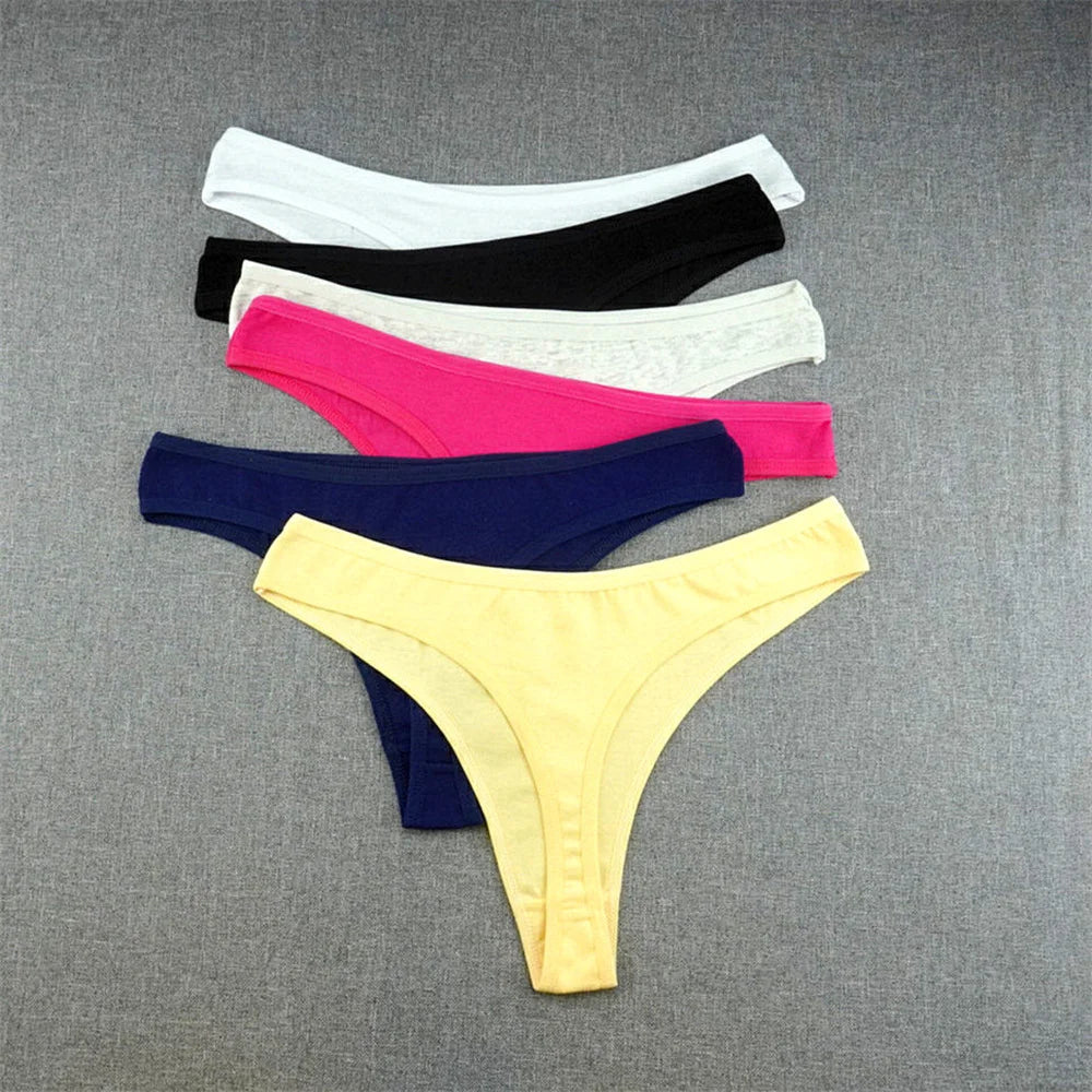 M-XXL Women Thong Panties Sexy Soft Cotton G-String Breathable G-string Underwear Plus Size Color Intimates Lingerie