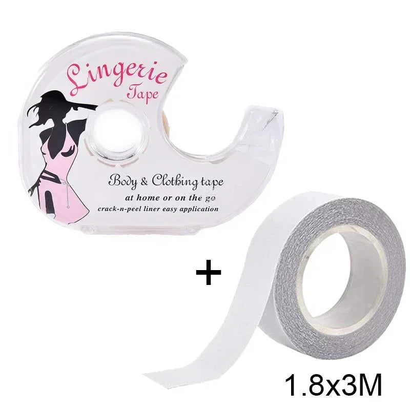Double Sided Body Tape Self-Adhesive Bra Clothes Dress Shirt Secret Sticker Clear Lingerie Tape Anti-naked Invisible Chest Patch
