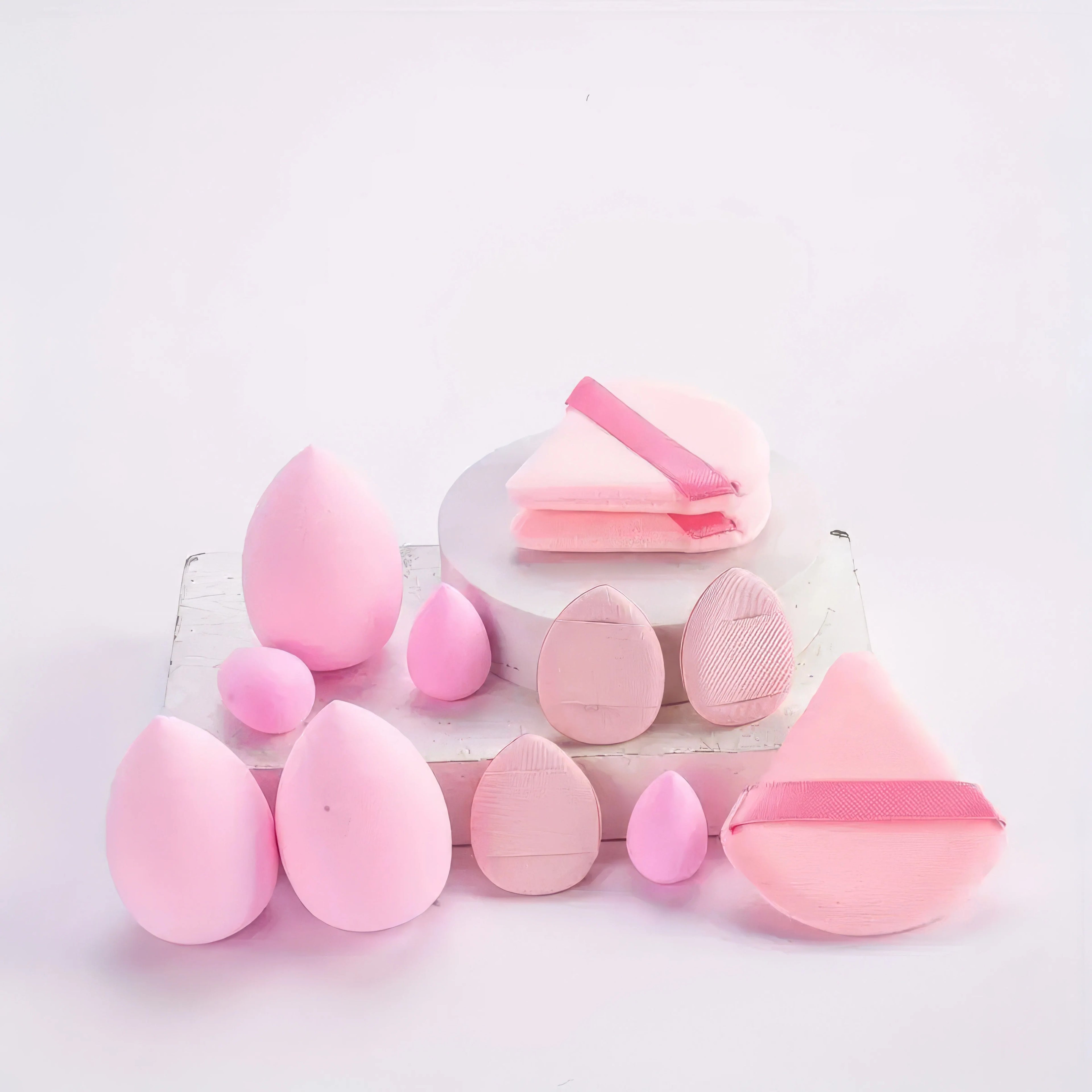 1 Set Beauty Sponge Egg Deep Purple Beige Pink Dual Use Dry Wet Mini Air Cushion Powder Puff Soft Texture For Liquid Foundation Daily Salon Makeup Accessory