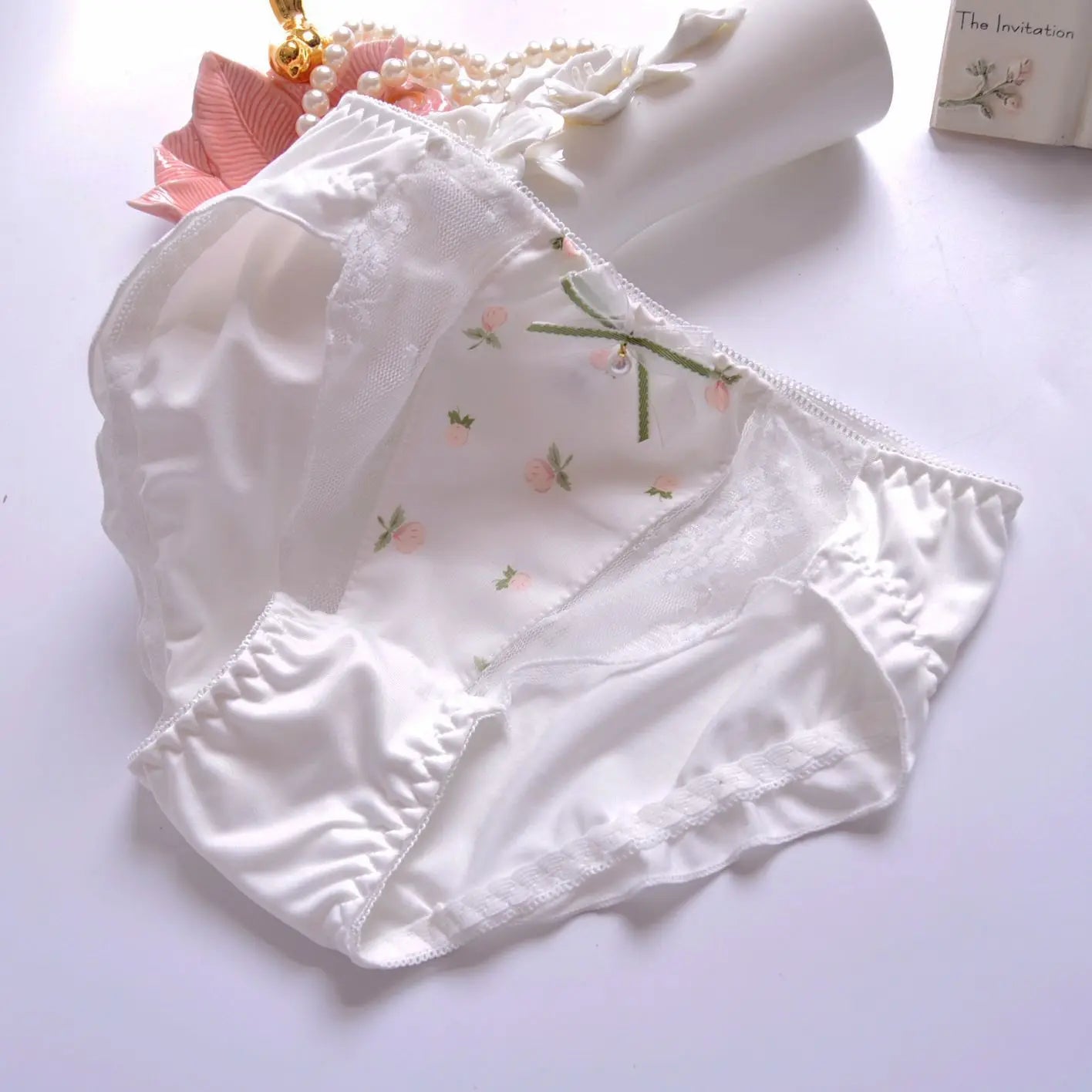 Cotton Ruffle Cute Lovely Sweety Girl Panties Bow Japanese Princess Style High Elasticity Breathable Sexy Women Underwear Breifs