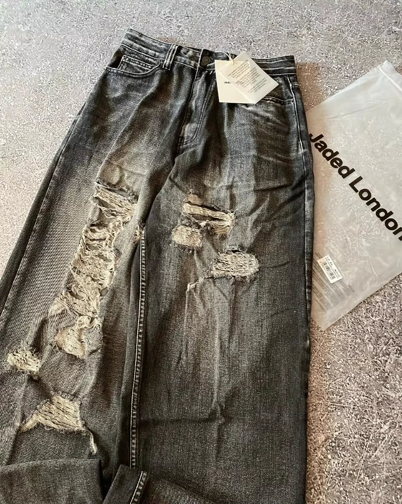 American Fashion Hip Hop Joker Loose Jeans Women Street Y2K New Casual Punk Rock Oversized Wide-leg Pants Unisex Mopping Jeans