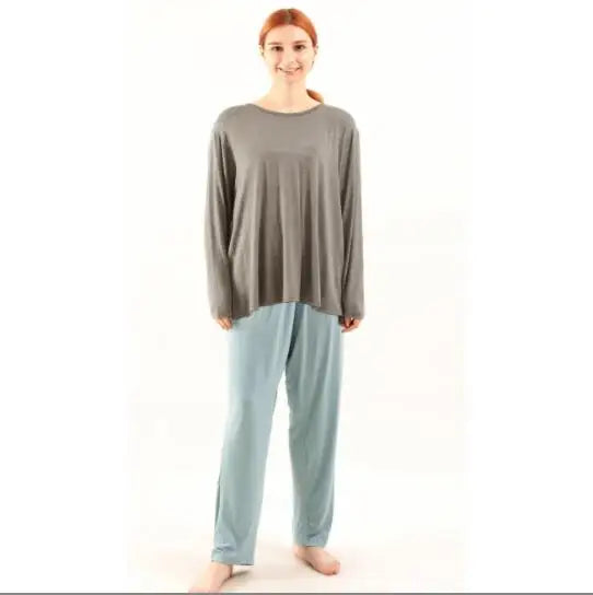 Novelty Loose Pajama Set 2pcs Bamboo Fiber Pyjama Set Women High Elasticity Sleepwear Nightwear Casual Home Clothes Pijama