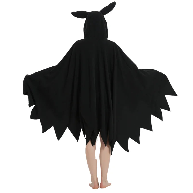 Unisex Cartoon Cape Cosplay Hooded Cape Party Christmas Masquerade Cape Autumn Winter Animal Bat Sleeve Bathrobe Pajama One Size