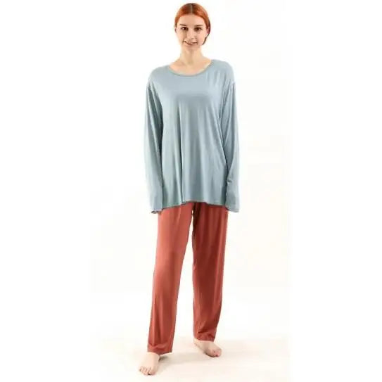 Novelty Loose Pajama Set 2pcs Bamboo Fiber Pyjama Set Women High Elasticity Sleepwear Nightwear Casual Home Clothes Pijama