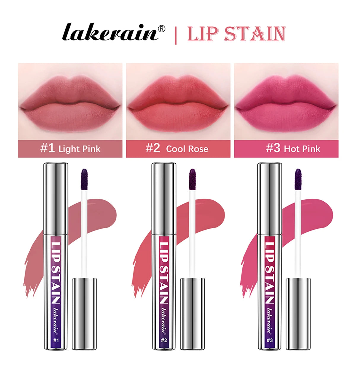 Peel Off Lip Stain 3 Colors Reveal Long Lasting Waterproof Pink Lip Tint Transfer Proof Non-stick Cup Lip Stain Women's Cosmetic