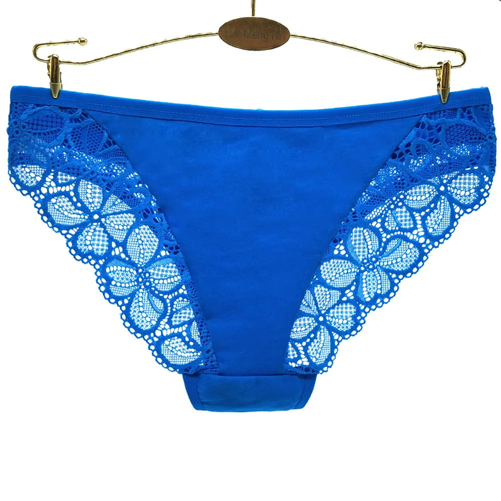 Women Panties Underwear Cotton Sexy Flower Lace Hollowed Low Rise Girls Briefs Ladies Knickers for Women 5 Pcs/lot