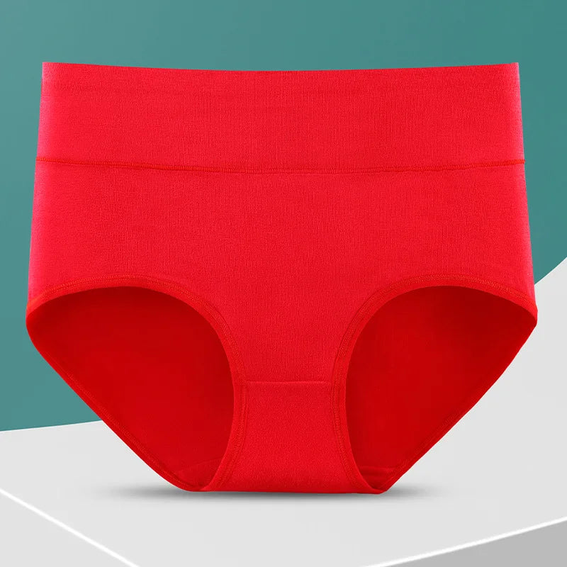4pcs/pack High Waisted Postpartum Underwear Womens Cotton Underwear Soft Breathable Full Coverage Stretch Panties