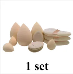 1 Set Beauty Sponge Egg Deep Purple Beige Pink Dual Use Dry Wet Mini Air Cushion Powder Puff Soft Texture For Liquid Foundation Daily Salon Makeup Accessory