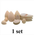 1 Set Beauty Sponge Egg Deep Purple Beige Pink Dual Use Dry Wet Mini Air Cushion Powder Puff Soft Texture For Liquid Foundation Daily Salon Makeup Accessory