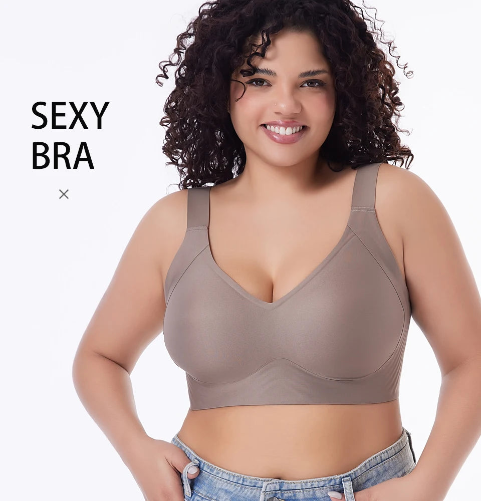 FallSweet Wireless Push Up Bra for Women Plus Size Thin Cup Sports Bras Breathable Comfortable Underwear Sexy Lingerie M-6XL
