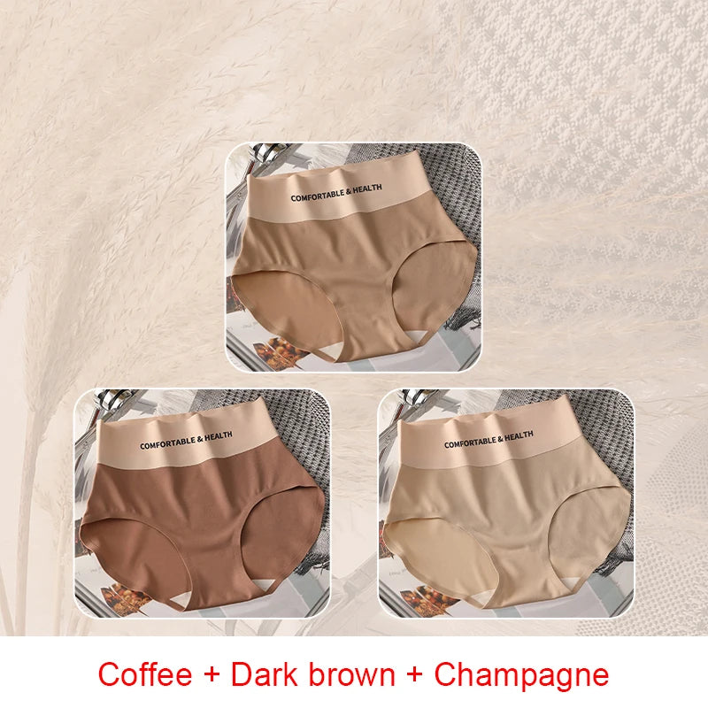 Invisible Panties Women Seamless Briefs Female Underpants Ultra-thin Underwear High Rise Panties Solid Comfy Lingerie Ice Silk