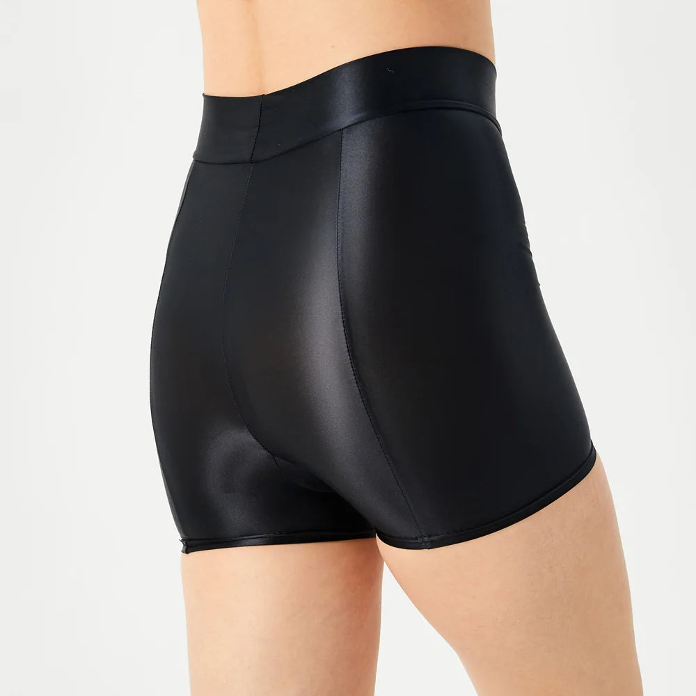 Sexy Women Stain Smooth Yoga Elasitc Shorts Oil Glossy Shiny Tight Casual Beachwear Fitness Short Safety Underwear