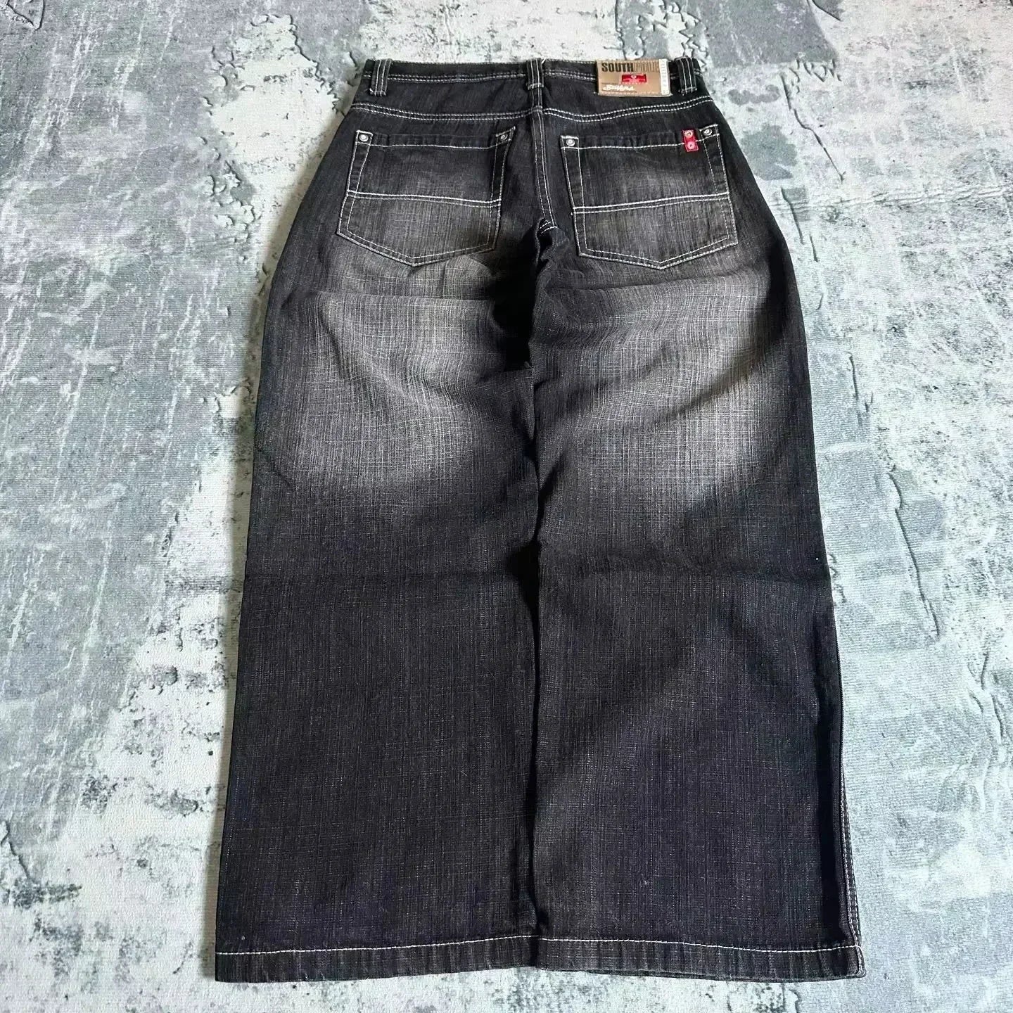 American Fashion Hip Hop Joker Loose Jeans Women Street Y2K New Casual Punk Rock Oversized Wide-leg Pants Unisex Mopping Jeans