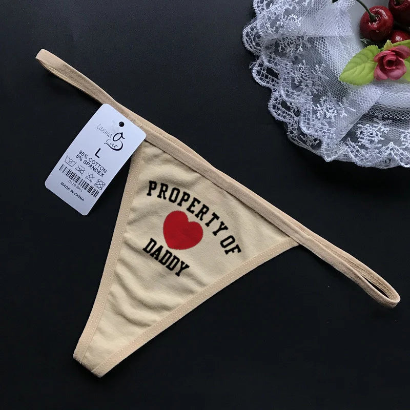 G string Underwear Women Hot Sexy Lingerie Panties Cotton Thongs T back Lingerie Ladies Funny Print T-Back Underwear