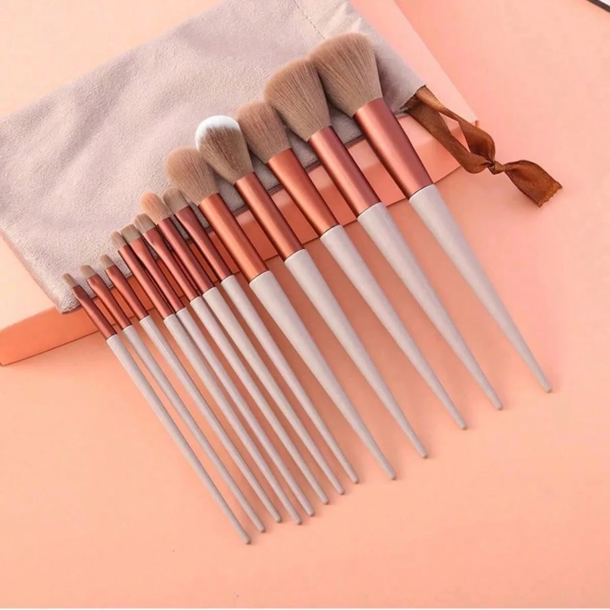 13 Soft Makeup Brushes Set With Perfect Soft Pouch - Premium Makeup Tools,Made Of High Quality Fibers,Girly Fashion Items